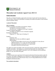 Misconduct and Academic Appeal Cases 2013-14