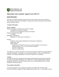 Misconduct and Academic Appeal Cases 2012-13