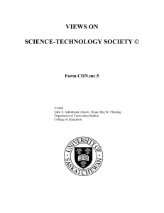 VIEWS ON SCIENCE-TECHNOLOGY SOCIETY © Form CDN.mc.5