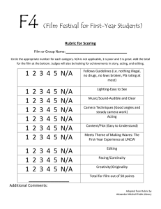F4 (Film Festival for First-Year Students) Rubric for Scoring