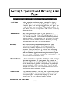 Getting Organized and Revising Your Paper