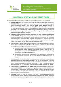 FLUORCAM SYSTEM - QUICK START GUIDE