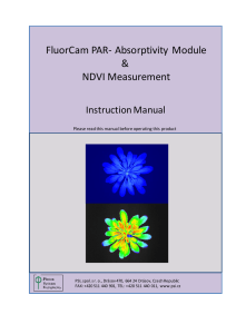 FluorCam PAR- Absorptivity Module &amp; NDVI Measurement Instruction Manual