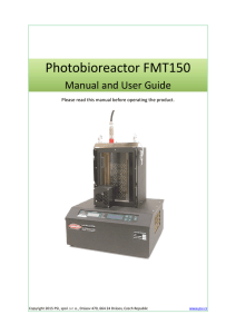 Photobioreactor FMT150 Manual and User Guide
