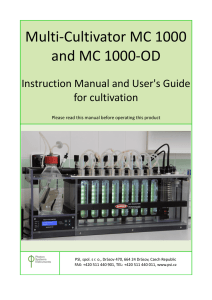 Multi-Cultivator MC 1000 and MC 1000-OD Instruction Manual and User's Guide for cultivation