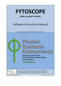 FYTOSCOPE Software Instructions Manual  Walk-in growth chamber