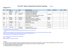 Fall 2011 Music Department Events Calendar August 011
