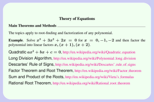 Theory of Equations x + 3x + 2x = 0