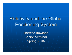 Relativity and the Global Positioning System Theresa Rowland Senior Seminar