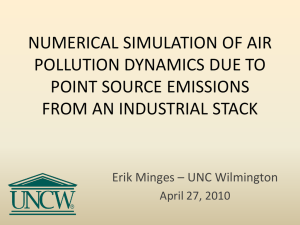 NUMERICAL SIMULATION OF AIR POLLUTION DYNAMICS DUE TO POINT SOURCE EMISSIONS