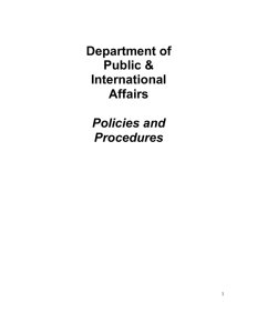 Department of Public &amp; International Affairs