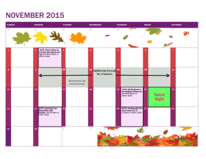 NOVEMBER 2015 Midterm Break No Classes SUNDAY