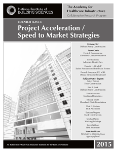 Project Acceleration / Speed to Market Strategies BUILDING SCIENCES The Academy for