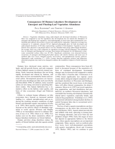 Consequences Of Human Lakeshore Development on Emergent and Floating-Leaf Vegetation Abundance P R