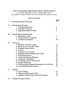 UNCW Psychology Department Policies and Procedures