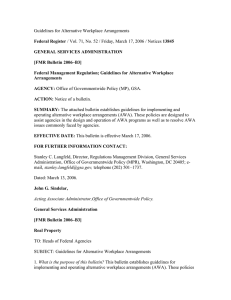 Guidelines for Alternative Workplace Arrangements Federal Register GENERAL SERVICES ADMINISTRATION [FMR Bulletin 2006–B3]