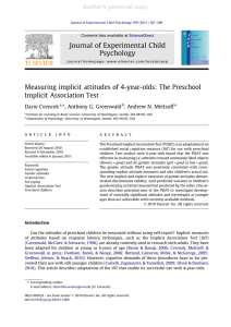 Journal of Experimental Child Psychology Measuring implicit attitudes of 4-year-olds: The Preschool