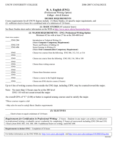 B. A. English (ENG) UNCW UNIVERSITY COLLEGE   