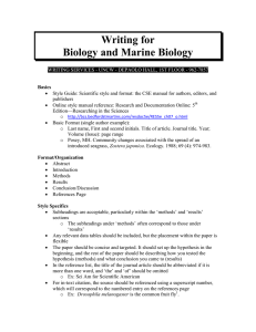 Writing for Biology and Marine Biology