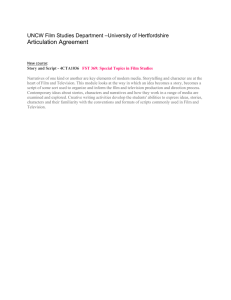 Articulation Agreement –University of Hertfordshire UNCW Film Studies Department