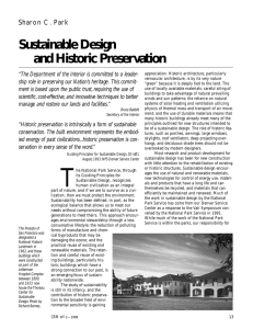 Sustainable Design and Historic Preservation Sharon C . Park