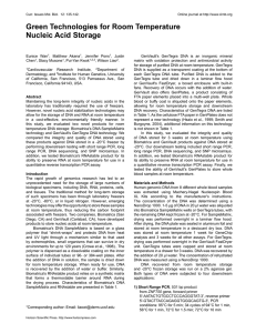 Green Technologies for Room Temperature Nucleic Acid Storage