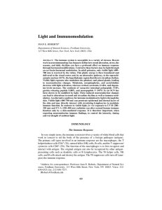 Light and Immunomodulation