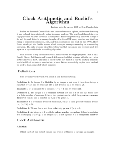 Clock Arithmetic and Euclid’s Algorithm