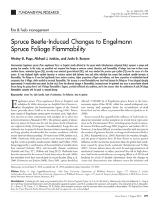Spruce Beetle-Induced Changes to Engelmann Spruce Foliage Flammability fire &amp; fuels management