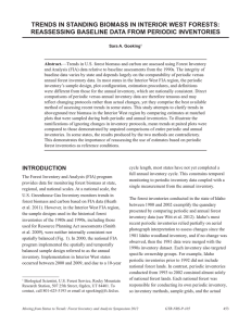 TRENDS IN STANDING BIOMASS IN INTERIOR WEST FORESTS: