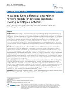 Knowledge-fused differential dependency network models for detecting significant rewiring in biological networks