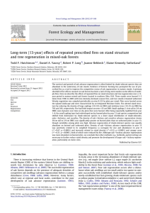 Long-term (13-year) effects of repeated prescribed ﬁres on stand structure