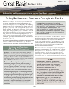 Putting Resilience and Resistance Concepts into Practice