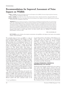 Recommendations for Improved Assessment of Noise Impacts on Wildlife Commentary
