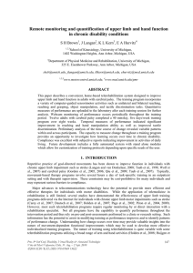 Remote monitoring and quantification of upper limb and hand function