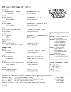 LTS	Course	Offerings:		2014‐2015
