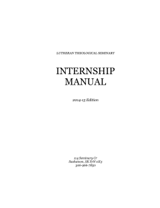 INTERNSHIP MANUAL 2014-15 Edition