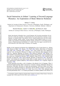 ’ Learning of Second-Language Social Interaction in Infants –Behavior Relations