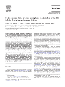 Socioeconomic status predicts hemispheric specialisation of the left