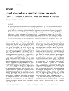 REPORT Object identification in preschool children and adults