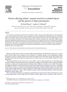 Factors affecting infants’ manual search for occluded objects M. Keith Moore