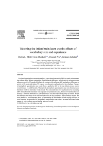 Watching the infant brain learn words: effects of Debra L. Mills