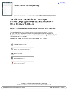 Social Interaction in Infants’ Learning of Second-Language Phonetics: An Exploration of