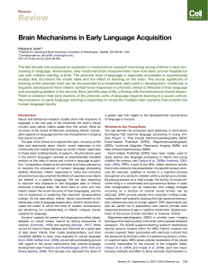 Review Brain Mechanisms in Early Language Acquisition Neuron
