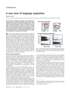 A new view of language acquisition Colloquium Patricia K. Kuhl*