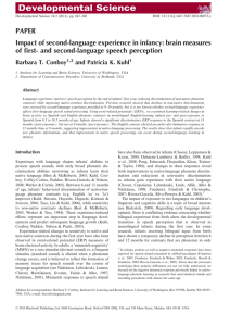 PAPER Impact of second-language experience in infancy: brain measures