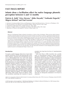 FAST-TRACK REPORT Infants show a facilitation effect for native language phonetic