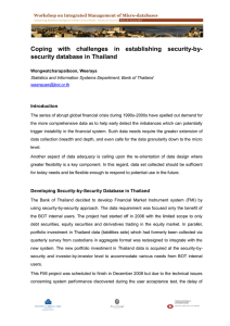 Coping  with  challenges  in  establishing ... security database in Thailand Introduction