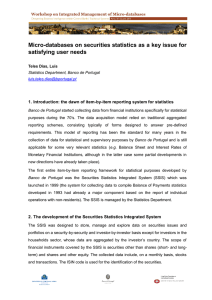 Micro-databases on securities statistics as a key issue for