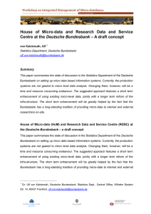 House  of  Micro-data  and  Research ... – A draft concept Deutsche Bundesbank
